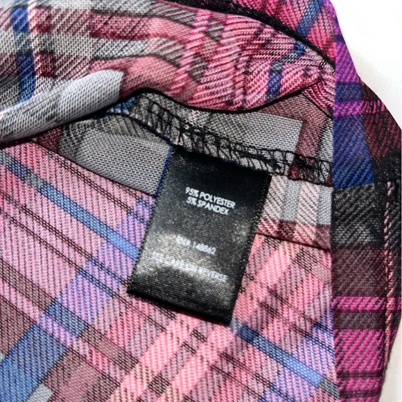 Torrid Sheer Mini Mesh Mock Neck Dress in Plaid Multi - Picture 8 of 9